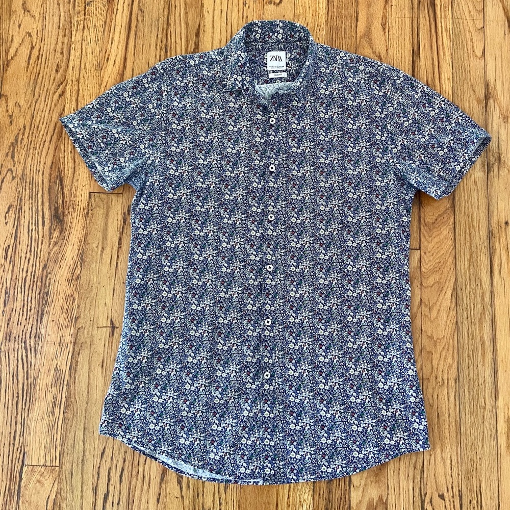 Zara short sleeve button up shirt
